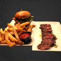 Burger Fries and Steak Combo